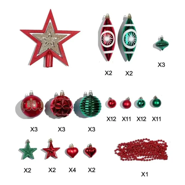 Navidad Adornos X73 Bolas Estrellas Figuras Collar Puntal
