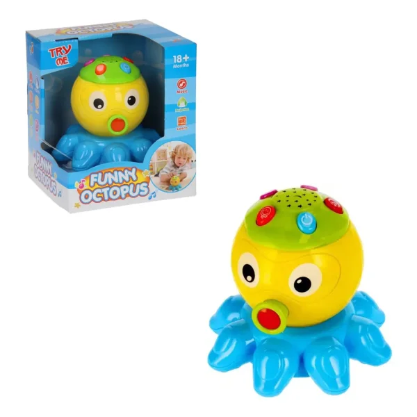 Proyector Pulpo Musical Luz Y Sonido Para Bebe