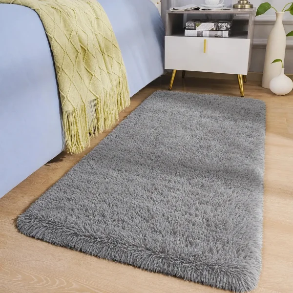 Alfombra Tapete Pelo Largo Nórdica Antideslizante 60x100cm 100 M 60 M Beige