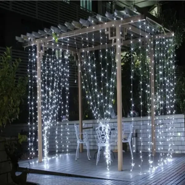 Cortina Led X300 Luces Navidad Bodas 3x3 Mts 12 Tiras 220v