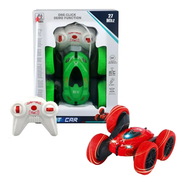 Auto A Radio Control Remoto Luz Giro 360° Acrobatico Stunt