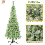Árbol De Navidad Tronador Slim Nevado 1.80mts Base Metal