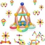 Juego De Bloques Magnéticos Para Armar X42 Piezas Educativo Didáctico Infantil Con Barras Y Esferas Imanes 3d Construcción Creativa Regalo Niños Y Niñas Levys Bazar