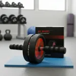 Rueda Para Abdominales + Mini Mat Antideslizante Color Negro