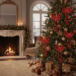 Adorno Navideño Colgante Moño X2 Decoración Navidad