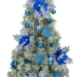 Arbol Navidad Tronador Slim Nevado 1,50mt + Kit Decoracion