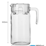 Jarra De Vidrio Con Manija 1.9 Litros Con Tapa Acrílico