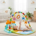 Gimnasio Musical Huanger Bebe Piano Didáctico Verde Animales 3 En 1