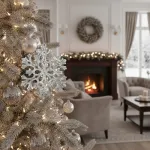 Adorno Colgante Copo De Nieve Decoración Arbol Navidad X10u