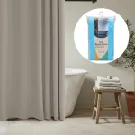Cortina De Baño Ducha Peva 1,80cm Ganchos Plástico