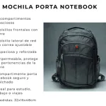 Mochila Urbana Porta Notebook Impermeable Reforzada Oficina