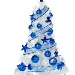 Arbolito De Navidad Blanco 80cm Con Adornos 30 Piezas Azul