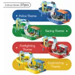 Juguete Mochila Pista De Autos Policía Bombero Construcción