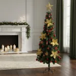 Arbol De Navidad Decorado Slim Verde 1,80mt + Kit Decoracion