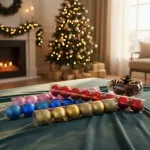 Adornos Navideños Tubo Bolas De Navidad 5cm X9 Unidades