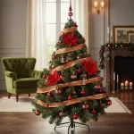 Arbolito Navidad Montañes Deluxe 1.50mts Con Adornos Rojo