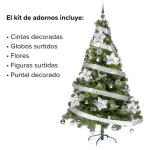Arbol De Navidad Tronador Lujo 1,80mts Con Adornos Kit X60