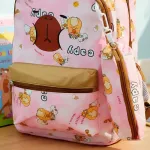 Mochila Escolar + Cartuchera Capibara Infantil Para Niños/as