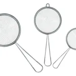 Set Colador X3 Malla Fina Alambre Metálico Mango Metal