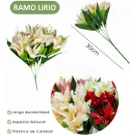 Ramo Flor De Lirio Flores Artificiales 30cm Decoración X1