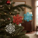 Adorno Colgante Copo De Nieve Decoración Arbol Navidad X10u