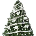 Arbolito Navidad Extra Lujo Patagonia 1.80mt + Adornos Plata