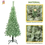 Árbol De Navidad Arbolito Slim Nevado 1.50mts Base Metal