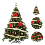 Arbolito Navidad Montañes Deluxe 1.50mts + Deco Rojo Oro