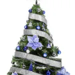 Arbol Navidad Tronador Lujo 1,50mts + Kit 40 Deco Azul Plata