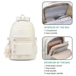 Mochila Escolar Urbana Primaria Secundaria Portanotebook 21l Color Crema Liso