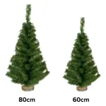 Arbol De Navidad Mini 0,80mts Con Base De Tronco Natural