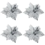 Flor 25cm Plata Arbol De Navidad Adornos Decoracion X4u