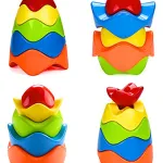 Bloques Apilables Expreso Polar Rojos Juguete Didáctico Bebés Rojo