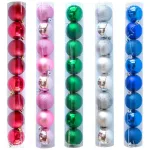 Adornos Navideños Tubo Bolas De Navidad 5cm X9 Unidades