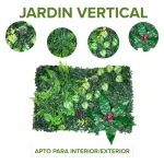 Jardín Vertical Cesped Artificial Flores Muro Verde 40x60