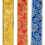 Cintas Navideñas Pack X5 Adornos Glitter 5cm 2,70mts Navidad