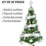 Arbol De Navidad 80cm Con Adornos 30 Piezas Plata
