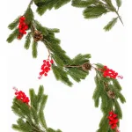 Guirnalda Navideña De Pino Muerdago Colgante Con Bayas Deco