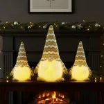 Muñeco De Navidad Gnomo Con Luz Led Adorno Navideño 23cm