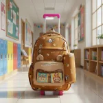 Mochila Carrito Escolar + Cartuchera La Bubu Base Reforzada