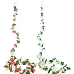 Flores Artificiales Guirnalda Guía De Rosa Enredadera 2.4m