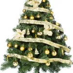 Arbol Navidad Montañes Deluxe 2,10mts Deco Oro Cybermonday