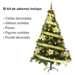 Arbol De Navidad Tronador Lujo 1,80mts Con Adornos Kit X60