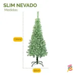 Árbol De Navidad Arbolito Slim Nevado 1.50mts Base Metal