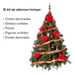 Árbol  Navidad Montañes Luxe 1.80mts-decorado Rojo Cyber