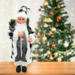 Papa Noel Muñeco De Navidad Adorno Decoracion Color Gris