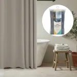 Cortina De Baño Ducha Peva 1,80cm Ganchos Plástico