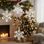 Adorno Colgante Copo De Nieve Decoración Navidad X4