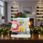 Adorno Navidad Papa Noel Ceramica C/ Luz Decoracion Navideña