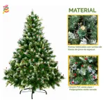 Arbol De Navidad Pino Natural Nevado Con Berry 1.50mts Color Verde